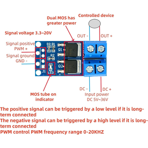 עבור 400w mosfet mosfet mosfet מודול כונן מתג 5-36v מקסימום 30a <span class=keywords><strong>pwm</strong></span> 0-20khz עבור מנועים בעלי הספק גבוה - Product Image 5