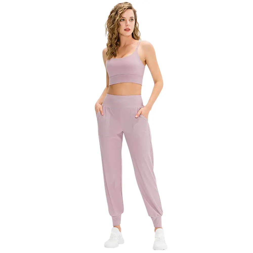 Fall Losse Lulu Yoga Broek Hardlopen Training Lulu Trossen Sportbroek Zak Casual Sneldrogende Fitnessbroek