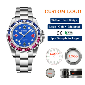 カスタムラグジュアリー完全自動巻きNH35ムーブメント腕時計 ダイヤモンドポーカーゲーミングスタイル特殊防水メンズウォッチ - Product Image 1