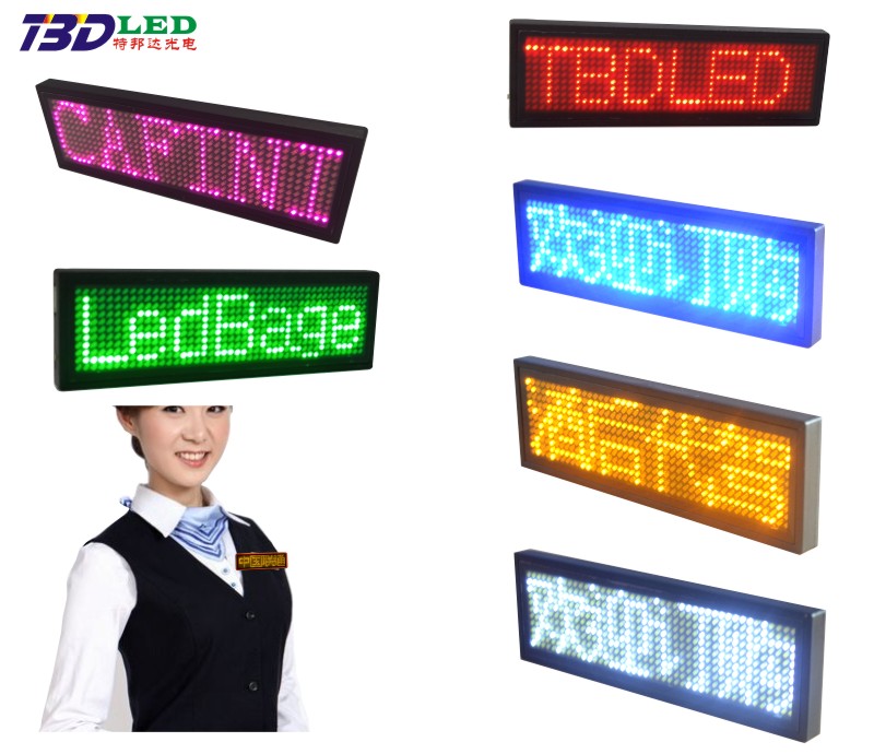 Blinkendes LED-Namensschild APP-Steuerung LED-Typenschild Preis schild Scrolling Magnetic Pin Badge Digital programmier bares LED-Namensschild