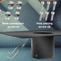 Adaptateur de tuyau haute performance JH-Mech Kit Internet Toit satellite Mâts de drapeau RV Adaptateur de montage d'antenne en acier au carbone