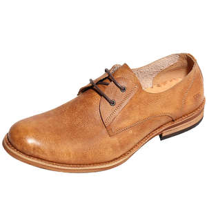 Chaussures pour hommes à motif rétro britannique - Bout rond, lacets, chaussures en cuir décontractées de style brogue - Product Image 4