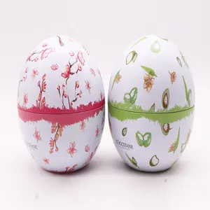 도매 계란 모양의 맞춤형 인쇄 주석 상자 비스킷 주석 포장 초콜릿 또는 사탕