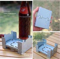 Réchaud de camping portable, pliable, mini, métallique, à alcool solide, jetable, pour barbecue et pique-nique