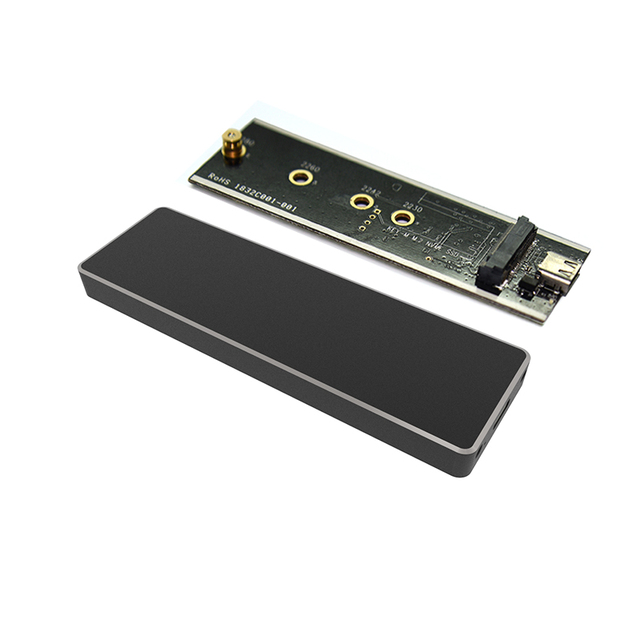 1.8 Inch M.2 NVME USB3.2 Gen2 SSD Adapter Enclosure Case Aluminum Material Type-C Converter for Solid State Hard Disk Box