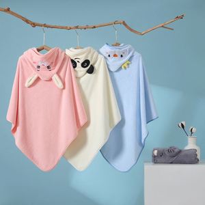 <b>Newborn</b> Eco-Friendly Swaddling Bath Towel Flannel Material Hooded Baby <b>Blanket</b> with Adorable Animal Cartoon Print for Hotels - Product Image 4