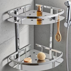 Étagère de salle de bain triangulaire moderne en acier inoxydable, double couche, réglable, <span class=keywords><strong>rangement</strong></span> <span class=keywords><strong>au</strong></span>-<span class=keywords><strong>dessus</strong></span> <span class=keywords><strong>des</strong></span> <span class=keywords><strong>toilettes</strong></span>, simple et pratique - Product Image 2