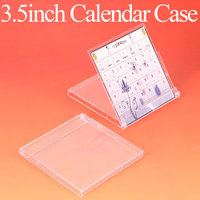 WEISHENG Boîte de rangement pour disques CD mini 3,5 pouces, calendrier de bureau, boîte de planification, boîte de rangement pour disques souple en plastique, support de calendrier pour bureau
