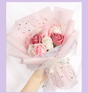 Fábrica al por mayor personalizado Nueva ilusión luciérnaga vidrieras ramo de regalo papel de regalo - Product Image 3