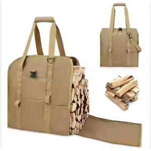 Free Sample Custom Heavy Duty New Design Canvas Firewood Packaging <b>Bag</b> Firewood <b>Storage</b> <b>Carrier</b> Waterproof Bulk Firewood Big - Product Image 1