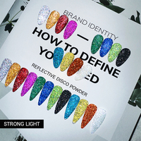 Nouveau Style Blanc Poudre Réfléchissante Flash Nail Glitter Poudre Nail Art Décoration