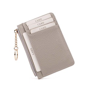 Cartera de cuero PU con llavero y cordón protector, funda portátil para pasaporte y tarjetas, tarjetero con compartimento para fotos - Product Image 1