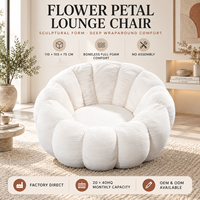 Fauteuil de relaxation sculptural en forme de pétale, sans structure, entièrement en mousse compressée sous vide, pour salon et chambre à coucher
