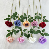 Rose artificielle en velours pour coin de table - Haute simulation, respectueuse de l'environnement, pour mariage, table de desserts, Noël, Halloween