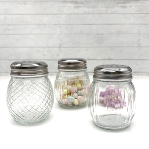 En stock : Pot en verre ondulé en forme d'<span class=keywords><strong>ampoule</strong></span> de 150 ml pour épices, sel et poivre, avec couvercle perforé en acier inoxydable - Product Image 3