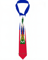 Cravate patriotique drapeau d'Haïti, cravate quotidienne pour le collège, cravate de costume pour fête formelle, un cadeau idéal pour papa, grand-père ou mari