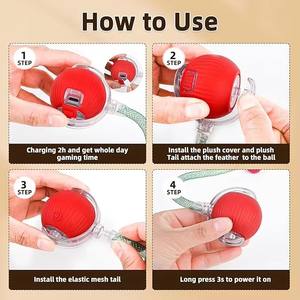 Juguete Interactivo Eléctrico para Gatos Smart Speedy Tail Cat Ball, Activación Táctil, Juguetes Divertidos para Gatos - Product Image 6