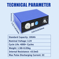 Untuk Baterai Isi Ulang LiFePO4 LF100LA 3.2V 100Ah Sel Prisma 6000+ Siklus -20-60 untuk Kapal, Kendaraan Listrik, Sistem Tenaga Surya