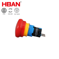 Interrupteurs de sécurité pour ascenseurs HBAN, bouton d'arrêt d'urgence, protection du bouton d'arrêt d'urgence, interrupteur d'arrêt d'urgence 16 mm NC avec connecteur