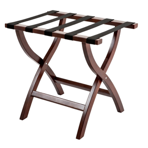 Soporte Plegable de Madera Maciza para Maletas en Habitaciones de Hotel - Soporte Portátil de Madera para Maletas con Correas de Nailon Resistentes - Product Image 1