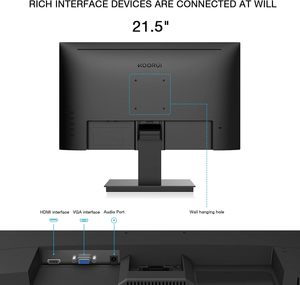 Koorui หน้าจอคอมพิวเตอร์ Full HD ขนาด21.5นิ้ว1080P VA พีซีเดสก์ท็อปแสดงผล75Hz พร้อมหน้าจอ tiltable HDMI/พอร์ต VGA สำนักงานพีซี - Product Image 4