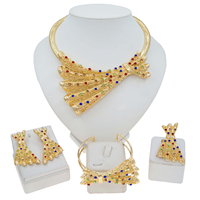 Zhuerrui Premium ensemble de bijoux italiens de luxe pierres précieuses colorées élégance exquise Dubai amis nigérians fête date giftH00772