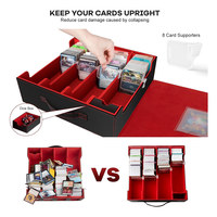 Boîte de rangement pour 3200+ cartes, boîte de rangement pour 3200+ jeux de cartes, 4 rangées, étuis pour cartes à collectionner Commander, fenêtres de présentation pour boîte de jeu de cartes TCG