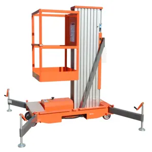 Qiyun lift 4M 6M 8M 10M spingere intorno manlift trailing ascensore in lega di alluminio albero per persona singola