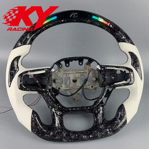 พวงมาลัยคาร์บอนไฟเบอร์แบบฟอร์จ สไตล์สปอร์ต สำหรับรถกระบะ Dodge Ram 1500 2500 3500 4500 TRX RHO SRT พร้อมไฟ LED แสดงรอบเครื่องยนต์ - Product Image 2