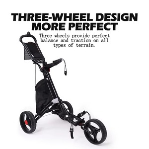 Prix de gros MATRIX X023 Chariot de golf léger en aluminium à 3 roues, pliable, poussable et tirable, capacité de 20 kg - Product Image 6