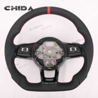 Volante básico de cuero adecuado para Volkswagens Tiguan GTI R-Line VW Polo Golf 4 5 6 7 Jetta Tiguan Passat B7 B8