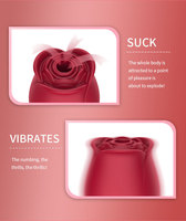 Vibrateur en forme de rose rechargeable par USB pour femmes avec 10 vitesses de vibration, étanche IPX6, en silicone et ABS, jouet sexuel lavable