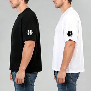 T-shirt ample de haute qualité en coton 100% pour hommes, style streetwear, coupe décontractée, respirant, sur mesure, vente en gros - Product Image 2