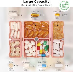 Best-Selling Seven-Cell <b>Folding</b> Magnetic Pill <b>Box</b> Double-Open-Week Small Seven-Day Sealed <b>Storage</b> Plastic Medicine <b>Box</b> - Product Image 2