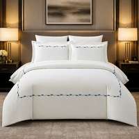 Ensemble de literie d'hôtel de luxe, 100% coton, housse de couette brodée, linge de lit pour l'hôtellerie, fabricant OEM ODM