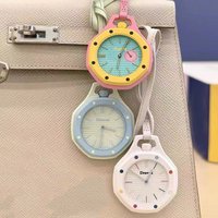 Montre de poche à mouvement mécanique en céramique de style dessin animé, avec bracelet en silicone, pour femmes et hommes