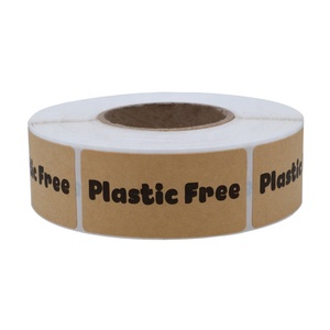 Hybsk 1 "x 2" rectángulo <span class=keywords><strong>Kraft</strong></span> de <span class=keywords><strong>papel</strong></span> por favor pegatinas gratis para productos ecológicos Total de 500 etiquetas en un <span class=keywords><strong>rollo</strong></span> - Product Image 1