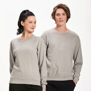 Sweat-shirts et sweats à capuche unis à épaules tombantes pour le sport et le streetwear, pour femmes et hommes, col rond - Product Image 4