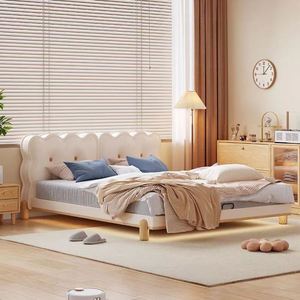 Cama de estilo Crema para niños Internet famosa moderna Simple dibujos animados bolsa suave pequeño dormitorio cama ligera cama de princesa de lujo - Product Image 4