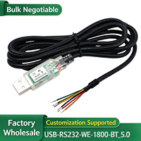 Câble Série USB vers RS232 FT232RQ, Câble Adaptateur RS232 USB-RS232-WE-1800-BT à Extrémité Fil Nu, Compatible Windows Mac Linux