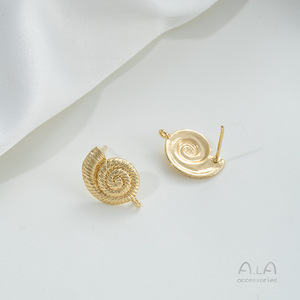Placage Or 14K par Électrodéposition Robuste, Boucles <span class=keywords><strong>d</strong></span>'oreilles clous coquillage style océan <span class=keywords><strong>avec</strong></span> anneaux suspendus, Boucles <span class=keywords><strong>d</strong></span>'oreilles faites main <span class=keywords><strong>avec</strong></span> perles à suspendre soi-même - Product Image 4