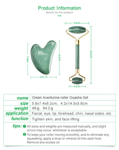 Professionele lichaamsmassage huidverzorging anti-veroudering verstevigende gezichtslift lymfedrainage natuurlijke <span class=keywords><strong>jade</strong></span> roller gua sha set OEM - Product Image 2