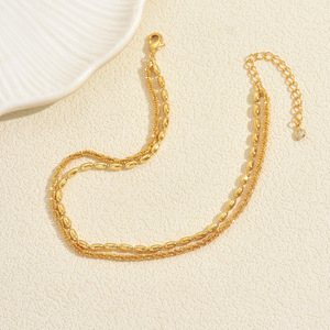Bracelet de cheville classique en chaîne torsadée plaqué or cuivre léger, étanche, cadeau pour femme, bijoux délicats - Product Image 3
