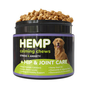 Suplemento para masticar de cáñamo para mascotas para gatos, perros pequeños, cintas de diseño a rayas, efecto calmante, ayuda a reducir la ansiedad, correa para mascotas - Product Image 4