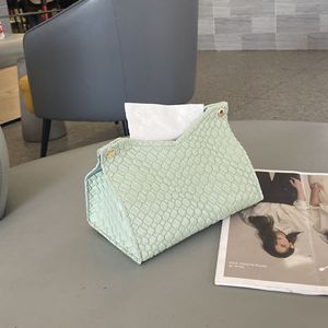 กล่องกระดาษทิชชู่หนังลายจระเข้สีน้ำตาลอเนกประสงค์สำหรับห้องนั่งเล่นและห้องน้ำ - Product Image 5