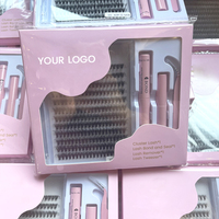 Extensiones de Pestañas Rusas Rizadas Hechas a Mano al por Mayor, 100% Seda Mate, Bandejas de Pestañas con Volumen, Racimos de Pestañas DIY