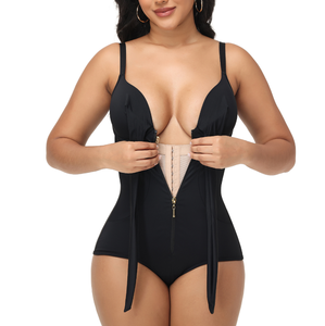 Maillot de bain sculptant une pièce monokini avec nœud frontal, haute élasticité, combinaison de natation gainante, fabricant - Product Image 2