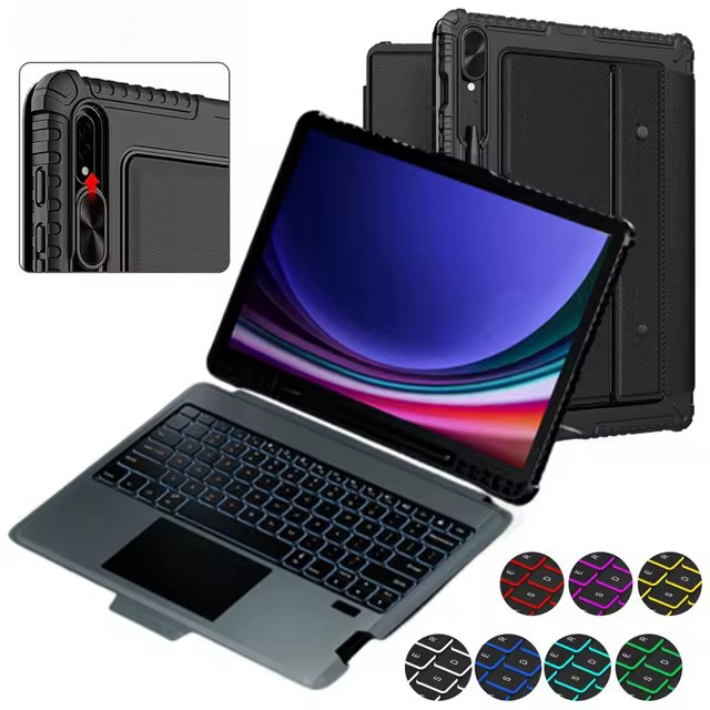 NILLKIN for Samsung Galaxy Tab S9 FE Case with Keyboard Multi-Angle Detachable Bluetooth Keyboard Case for Tab S7 S8 S9 S10 Plus
