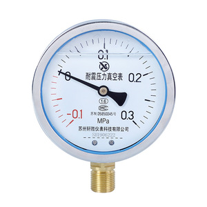 เกจวัดแรงดันซูโจวซวนเซิง รุ่น YN100 -0.1 ถึง 0.3Mpa แบบอนาล็อก ทนแรงกระแทก วัดแรงดันสุญญากาศ พร้อมเกลียวเชื่อมต่อ - Product Image 1