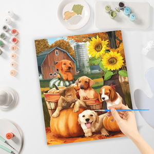 Người Lớn Tự Làm Sơn Bằng Số Kit Halloween Bí Ngô Tường Nghệ Thuật 40x50Cm Phong Cảnh Con Chó Và Bí Ngô In Hình Ảnh Quà Tặng Ý Tưởng - Product Image 4